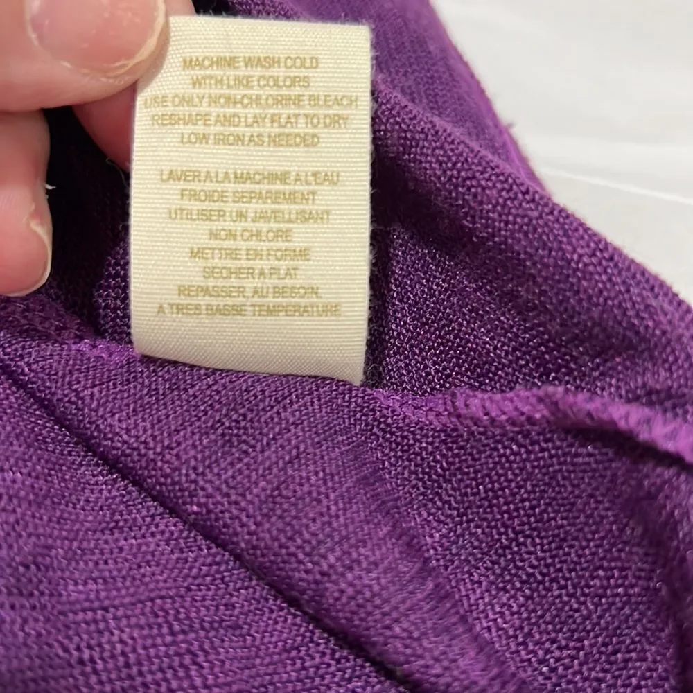 Free People Purple oversized short sleeve high low top size small
